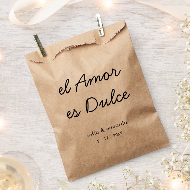 El Amor es Dulce Wedding Thank You Cookie candy Favour Bags (Clipped)