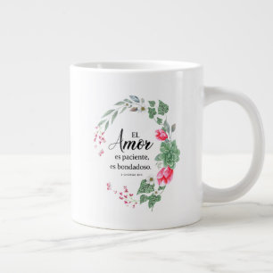 El amor es paciente, es bondadoso 1corintios large coffee mug