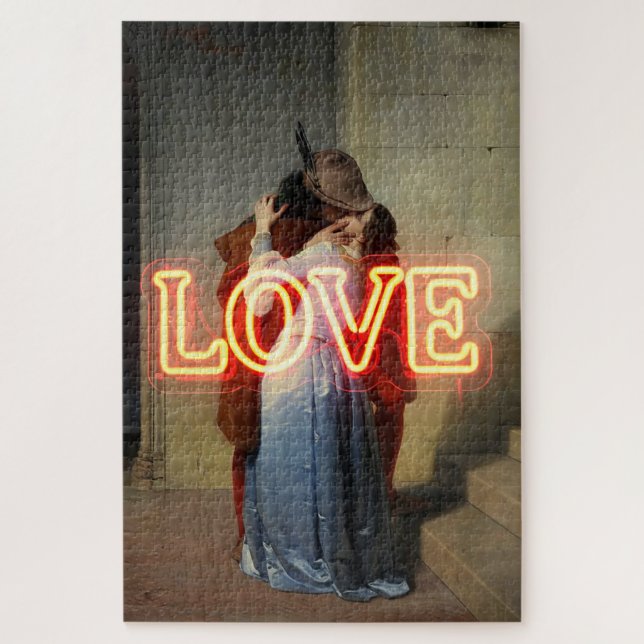 El Bacio Remix – Neon “LOVE” Wall Art & Merch Jigsaw Puzzle (Vertical)