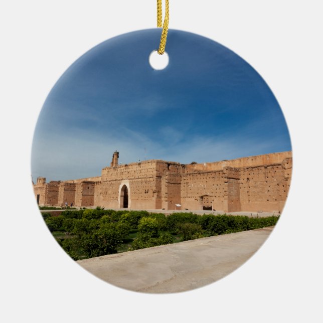 El Badi Palace, Marrakech, Morocco Ceramic Tree Decoration (Front)