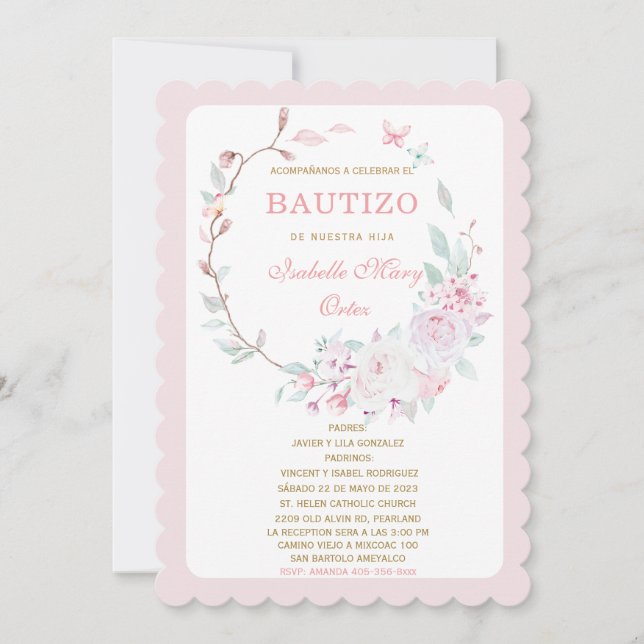 El Bautizo invitación de nuestra hija Invitation (Front)
