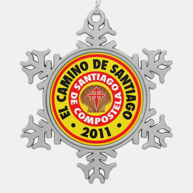 El Camino De Santiago 2011 Snowflake Pewter Christmas Ornament (Front)