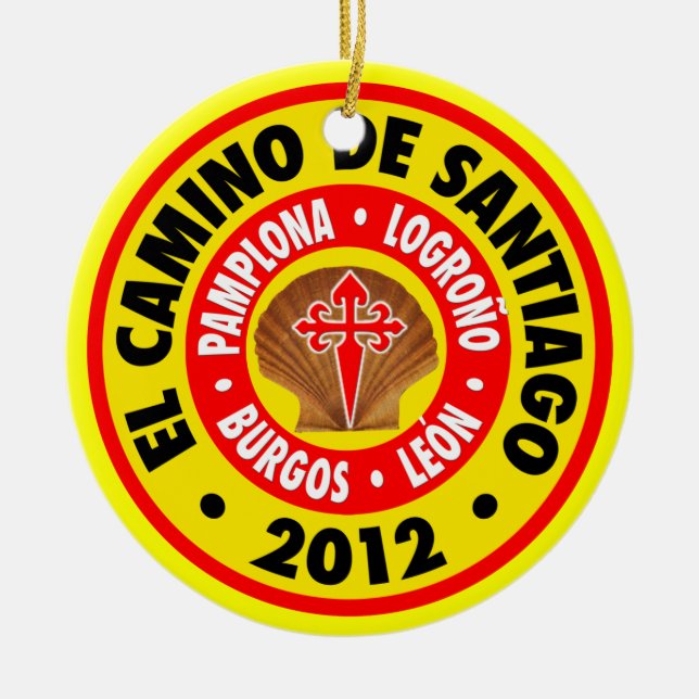 El Camino de Santiago 2012 Ceramic Tree Decoration (Front)