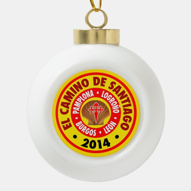 El Camino De Santiago 2014 Ceramic Ball Christmas Ornament (Front)