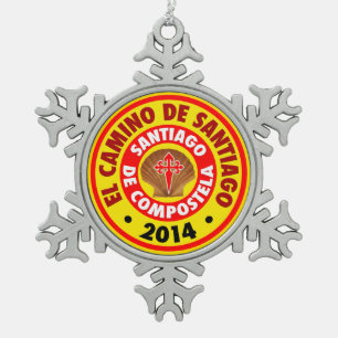 El Camino De Santiago 2014 Snowflake Pewter Christmas Ornament