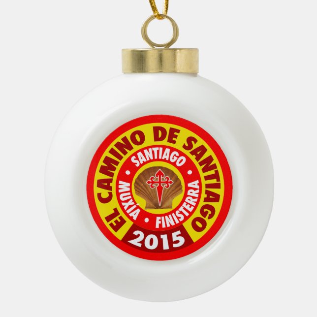 El Camino De Santiago 2015 Ceramic Ball Christmas Ornament (Front)
