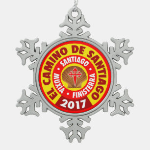 El Camino de Santiago 2017 Snowflake Pewter Christmas Ornament