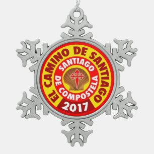 El Camino de Santiago 2017 Snowflake Pewter Christmas Ornament