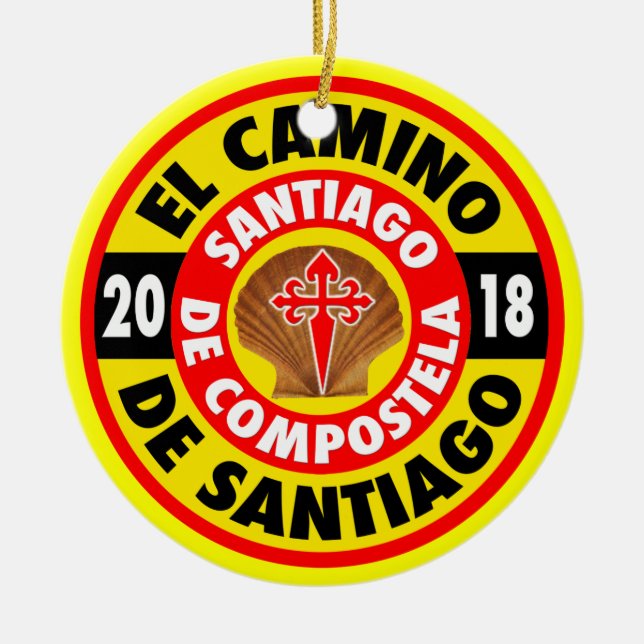 El Camino De Santiago 2018 Ceramic Tree Decoration (Front)