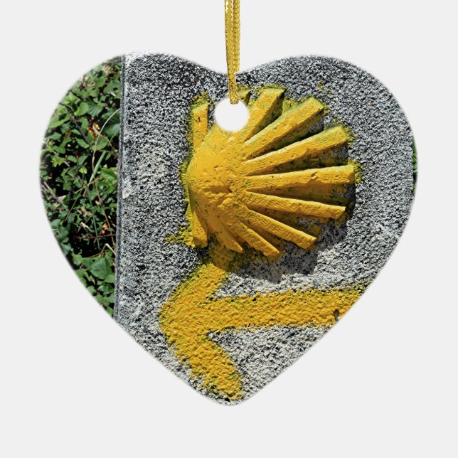 El Camino de Santiago de Compostela, Spain, shell Ceramic Tree Decoration (Front)