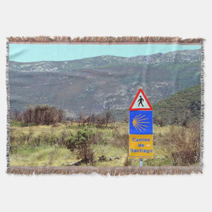El Camino de Santiago de Compostela, Spain, sign Throw Blanket