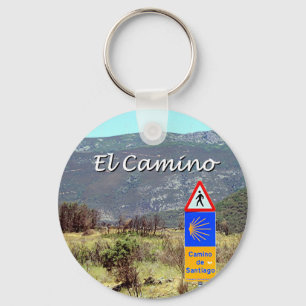 El Camino de Santiago sign (caption) Key Ring