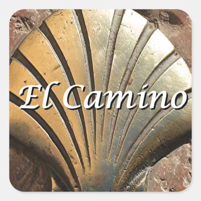 El Camino gold shell, Leon (caption) Square Sticker (Front)