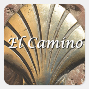 El Camino gold shell, Leon (caption) Square Sticker