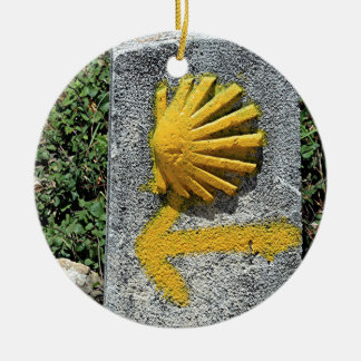 El Camino shell and arrow sign, Spain Ceramic Tree Decoration