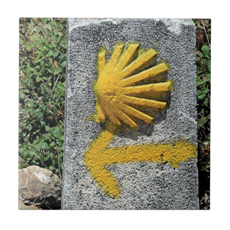 El Camino shell and arrow sign, Spain Tile