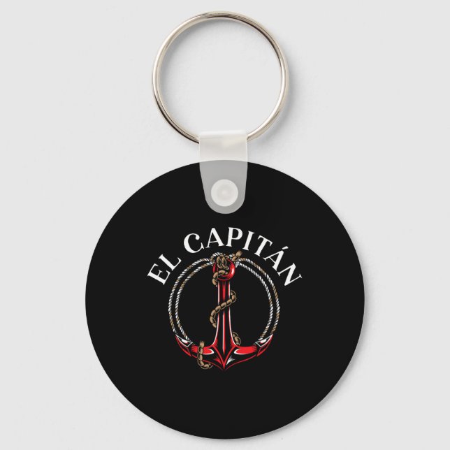 El Capitan Anchor Boat Ship Captain Skipper Sailor Key Ring (Front)