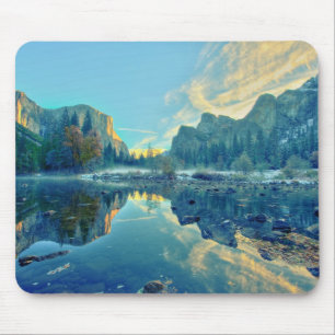 El Capitan and Three Brothers Reflection Mouse Mat