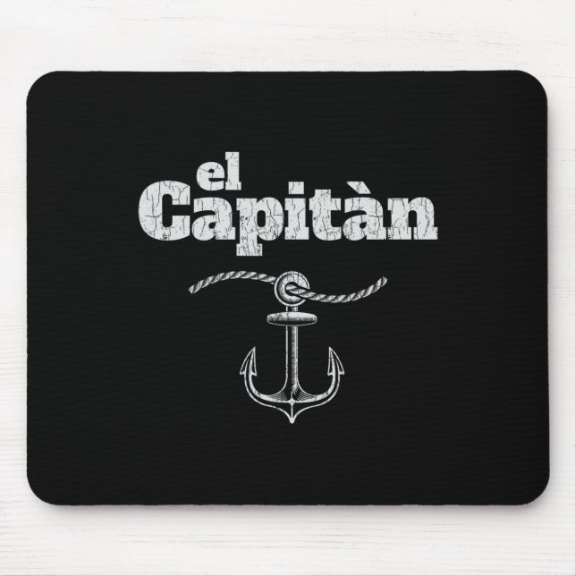 El Capitan Apparel For Men Funny Captain Boat Gift Mouse Mat (Front)