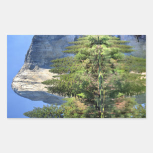 El capitan Over the Merced River - Yosemite Valley Rectangular Sticker