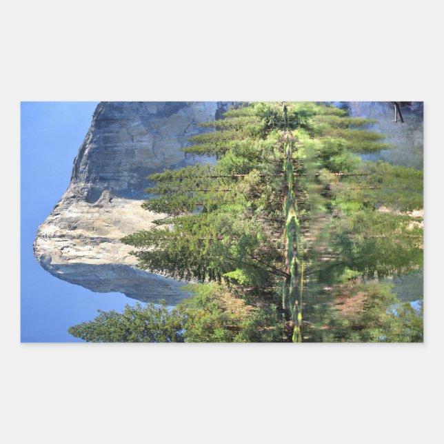 El capitan Over the Merced River - Yosemite Valley Rectangular Sticker (Front)
