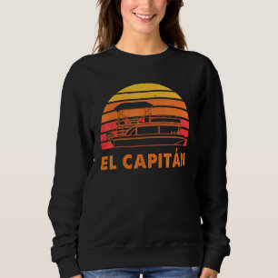 El Capitan Pontoon Captain Boating Vintage Retro Sweatshirt