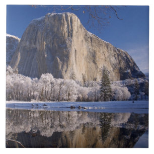 El Capitan reflects into the Merced River in 2 Tile