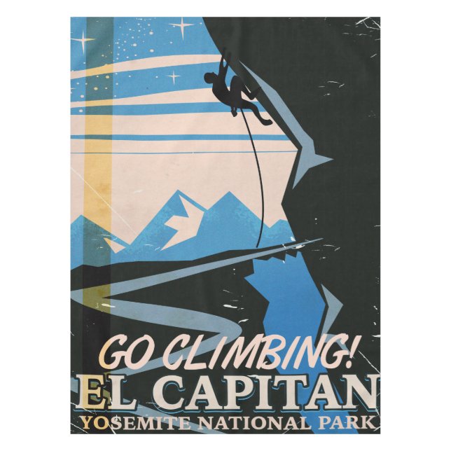 El Capitan vintage travel poster Tablecloth (Front)