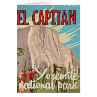 El Capitan Yosemite national park vintage poster.