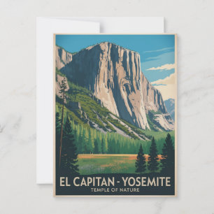 El Capitan Yosemite Vintage Travel Poster Postcard