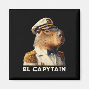 El Capytain Funny Capybara Boat Captain Magnet