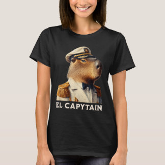 El Capytain Funny Capybara Boat Captain  T-Shirt