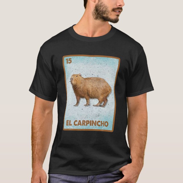 El Carpincho Mexican Capybara Card T-Shirt (Front)
