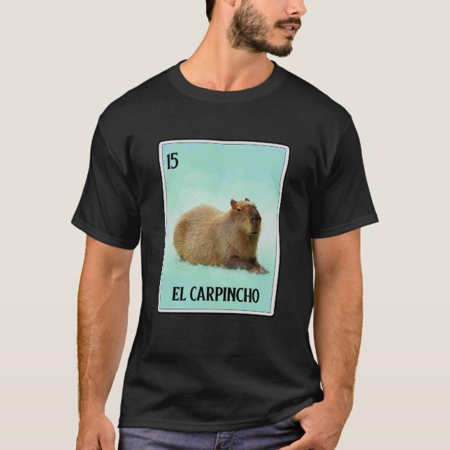 El Carpincho Mexican Capybara Cards Funny Rodent T-Shirt (Front)
