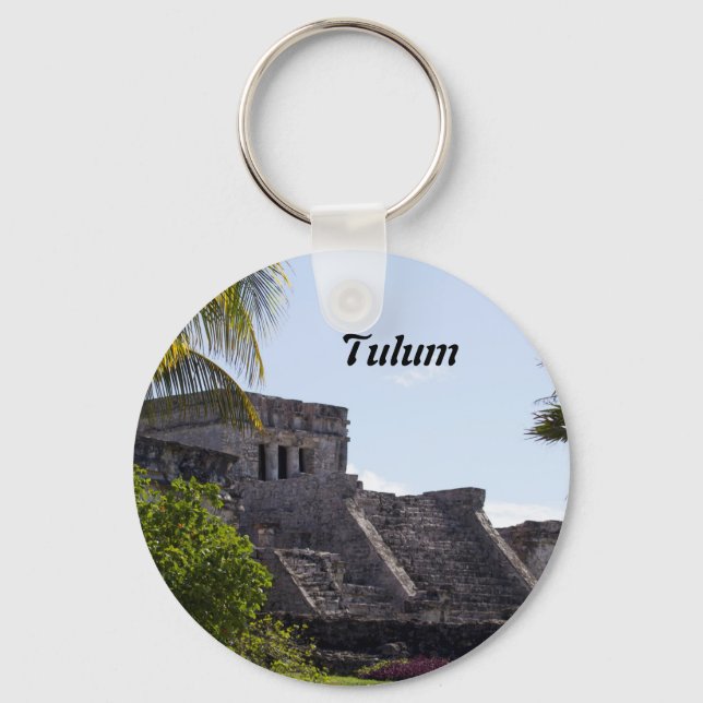 El Castillo de Tulum - Mayan ruins Key Ring (Front)