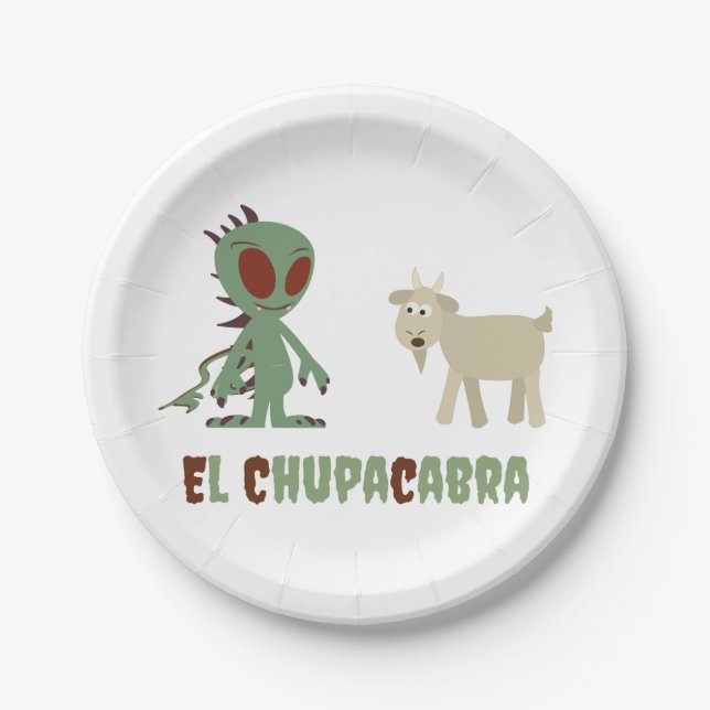El Chupacabra Paper Plate (Front)