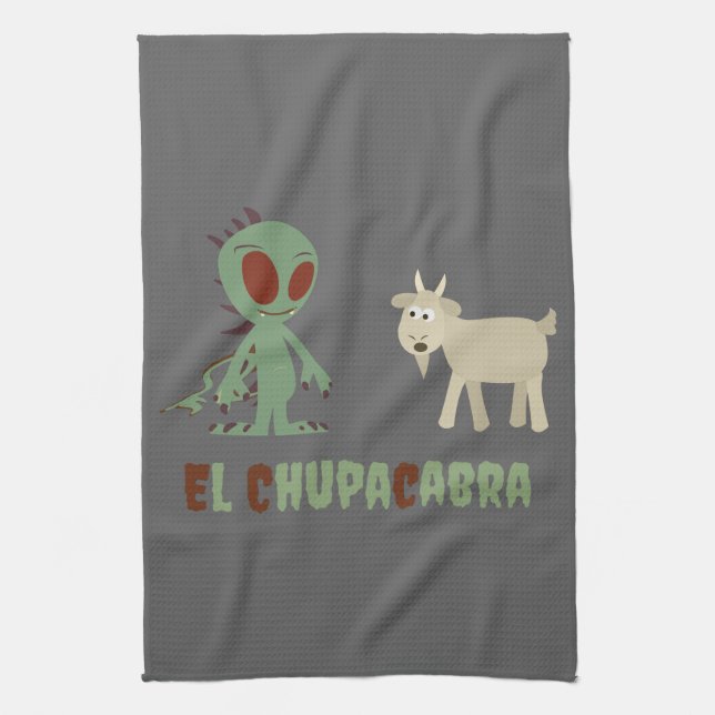 El Chupacabra Tea Towel (Vertical)