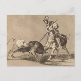 El Cid Campeador Spearing Another Bull José Goya Postcard