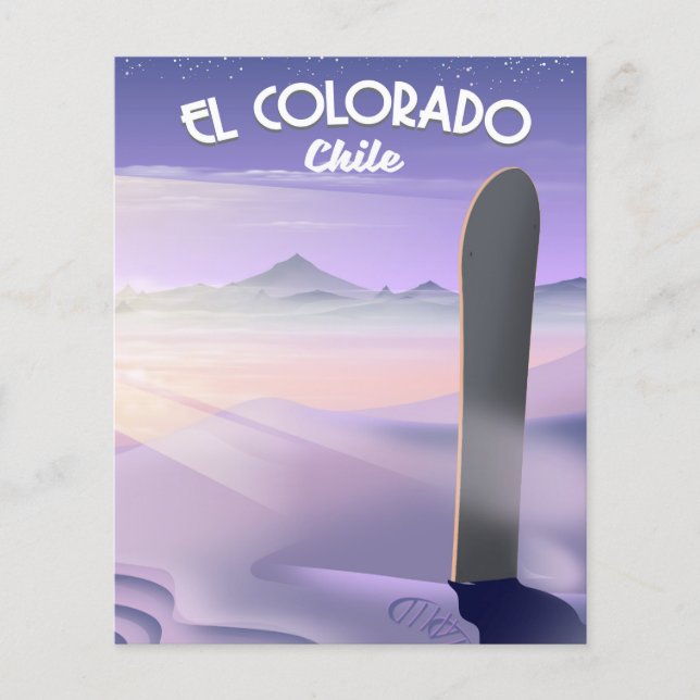 El Colorado Chile Snowboarding travel poster (Front)