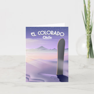El Colorado Chile Snowboarding travel poster Holiday Card