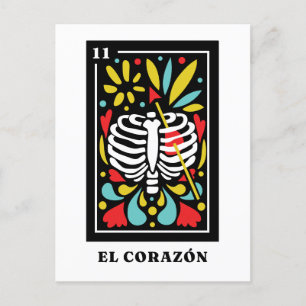 El Corazon Mexican style Tarot design Postcard