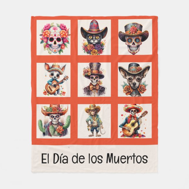 el Día de los Muertos Fleece Blanket (Front)