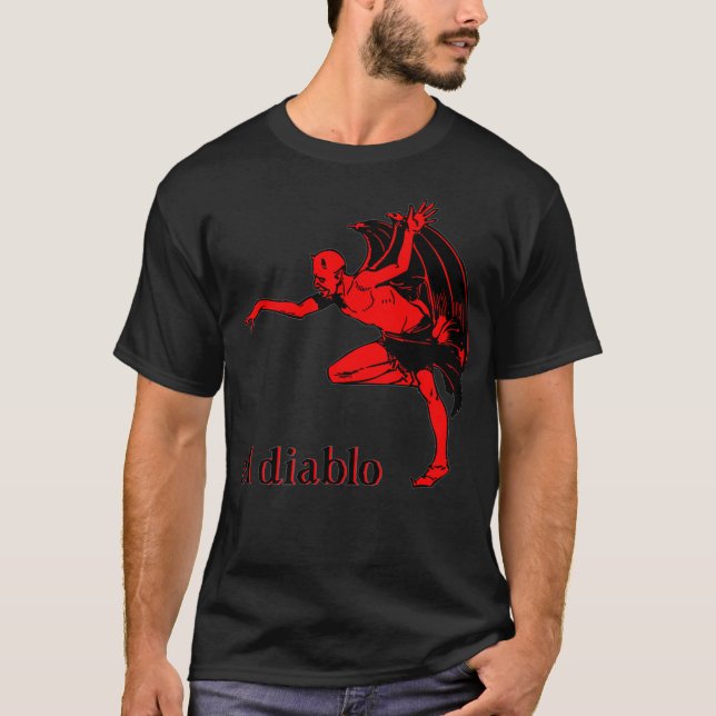 El Diablo Devil Satan Demon spanish scary hallowee T-Shirt (Front)