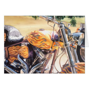 "El Diablo" motorcycle in the Desert Watercolor