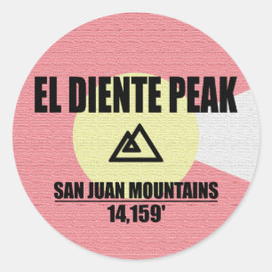 El Diente Peak Classic Round Sticker