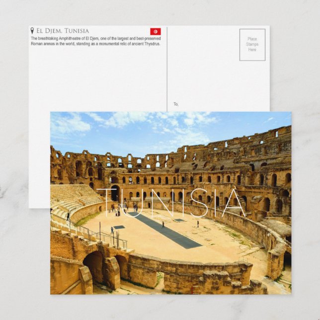El Djem, Tunisia Travel Postcard (Front/Back)
