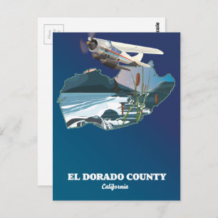 El Dorado County California map Postcard