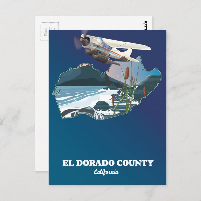 El Dorado County California map Postcard (Front/Back)