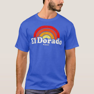 El Dorado Kansas KS Vintage 70s Retro Rainbow Desi T-Shirt