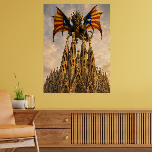 El Drac - Catalan Dragon Over Sagrada Familia Poster